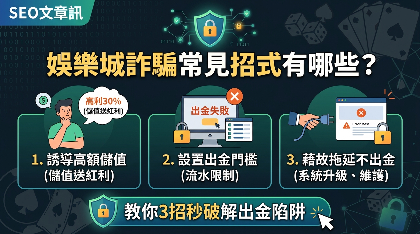 娛樂城詐騙常見招式有哪些？教你3招秒破破解出金陷阱